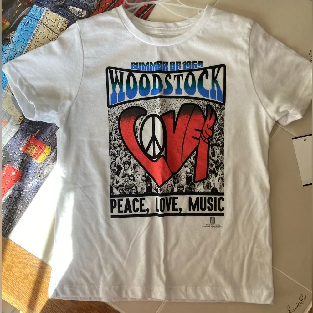 NWT Mini fine Woodstock Graphic T-shirt Size 6
